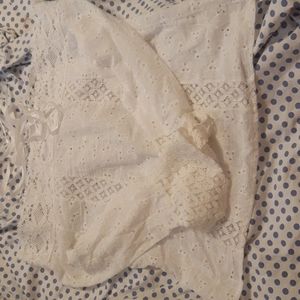 White Off The Shoulders Blouse with String